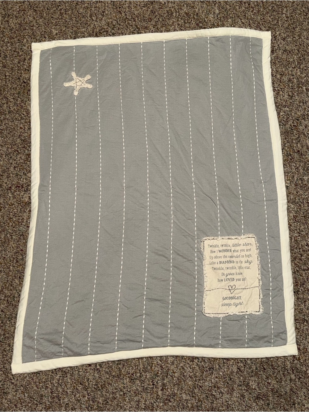 Demdaco unisex Baby Blanket with Star Appliqué twinkle twinkle sleep security